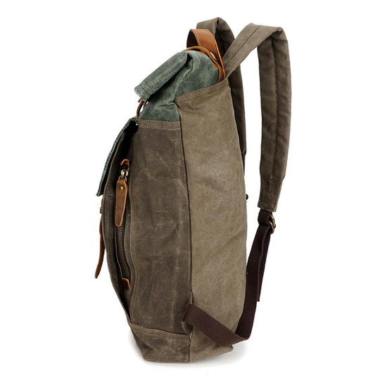 Arvik | Vintage Rolltop-Rucksack aus gewachstem Canvas