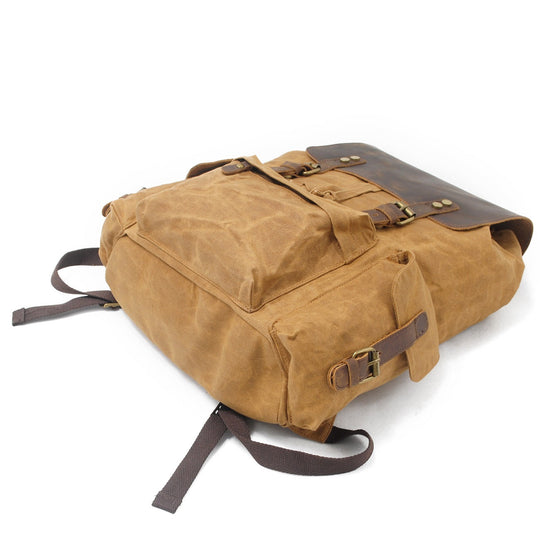 Arven | Vintage-Wanderrucksack aus gewachstem Canvas und Leder