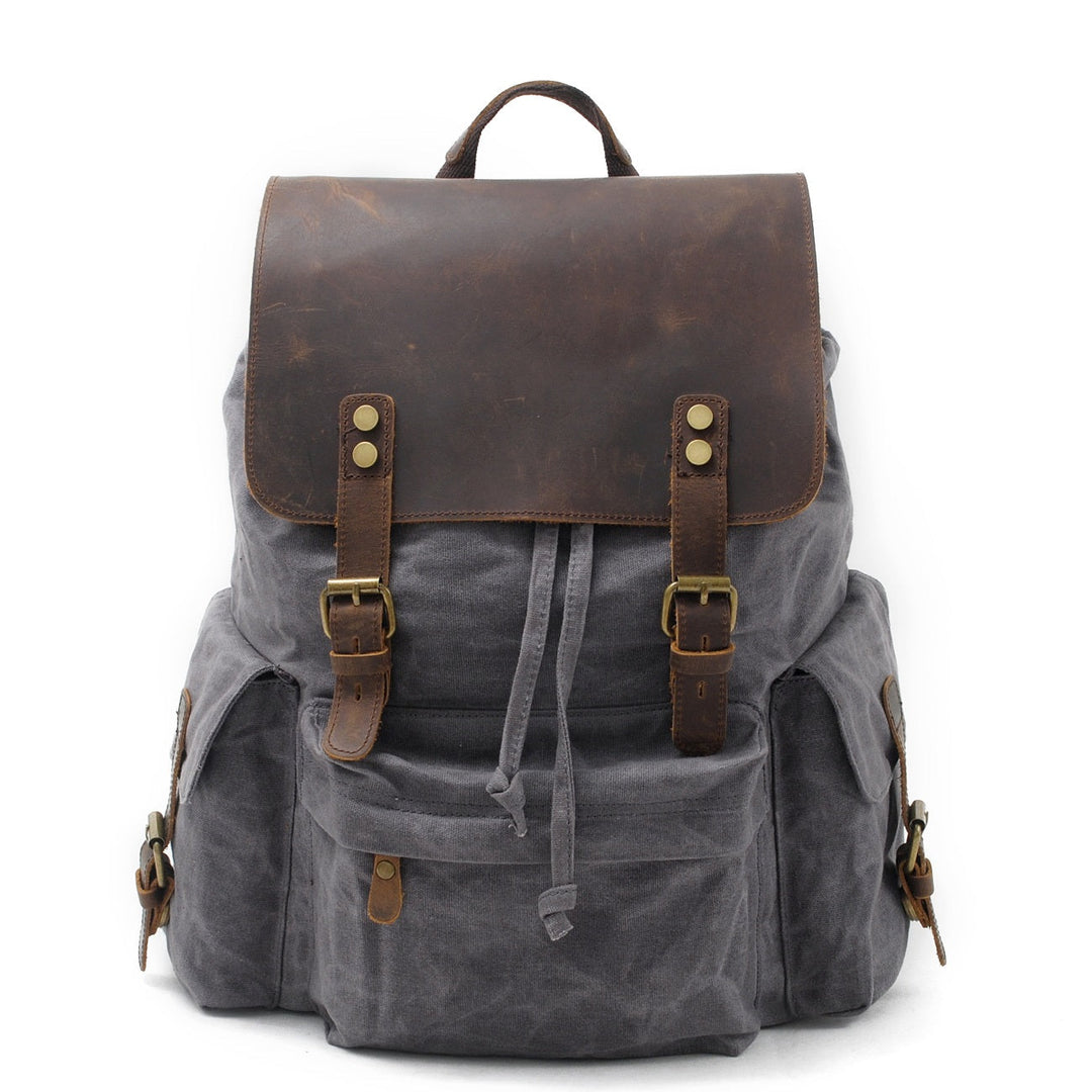 Arven | Vintage-Wanderrucksack aus gewachstem Canvas und Leder