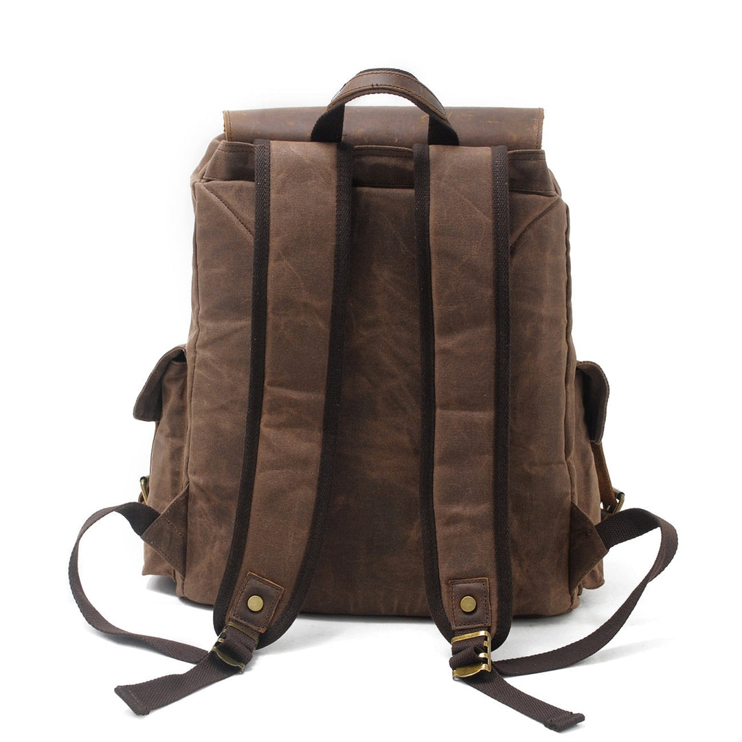 Arven | Vintage-Wanderrucksack aus gewachstem Canvas und Leder