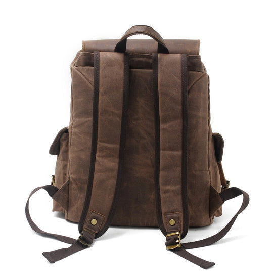Arven | Vintage-Wanderrucksack aus gewachstem Canvas und Leder