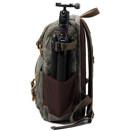 Luthar | Vintage-Kamera-Rucksack aus Canvas und Leder