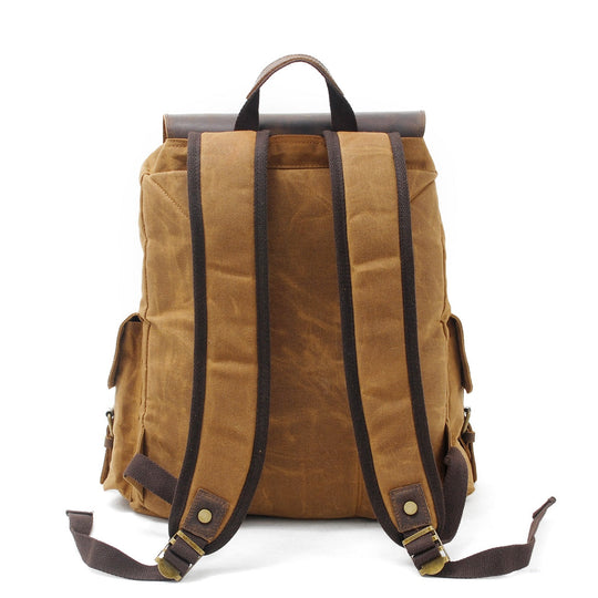 Arven | Vintage-Wanderrucksack aus gewachstem Canvas und Leder
