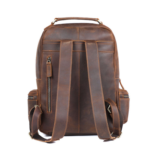 Navi | Vintage-Lederrucksack mit Reißverschluss