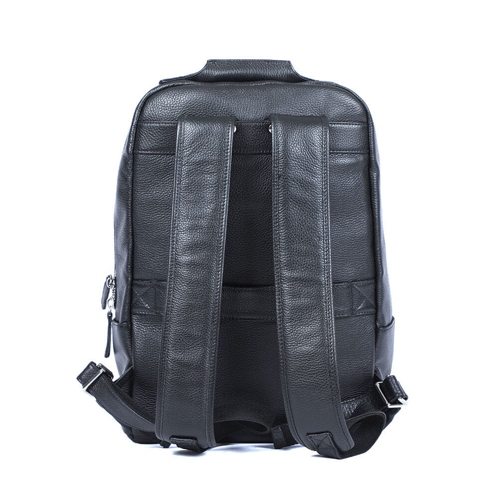 Niko | Schwarzer Leder-Laptop-Rucksack