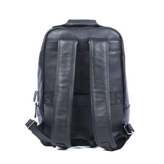 Niko | Schwarzer Leder-Laptop-Rucksack