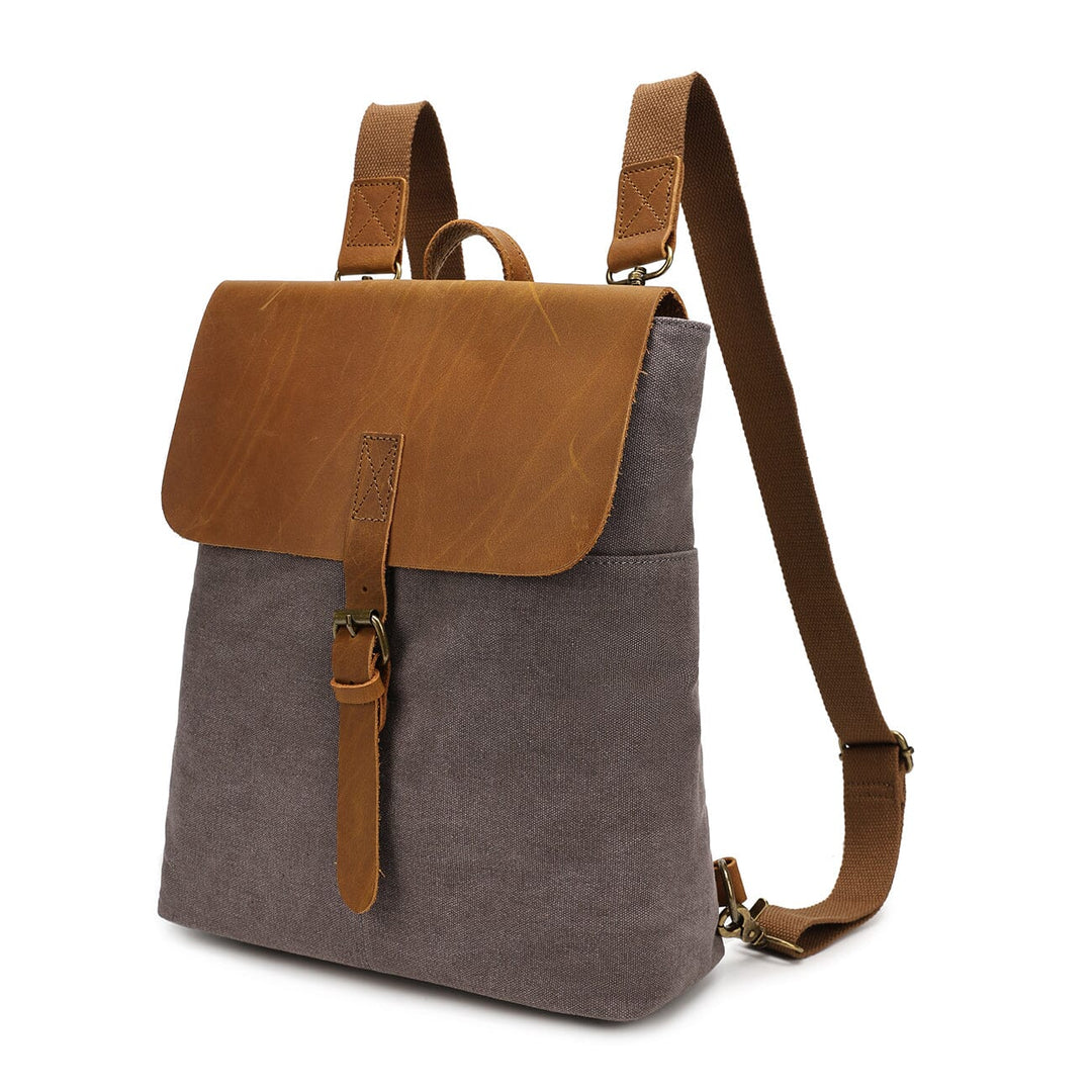 Sorelia | Minimalistischer Vintage-Rucksack aus Canvas und Leder