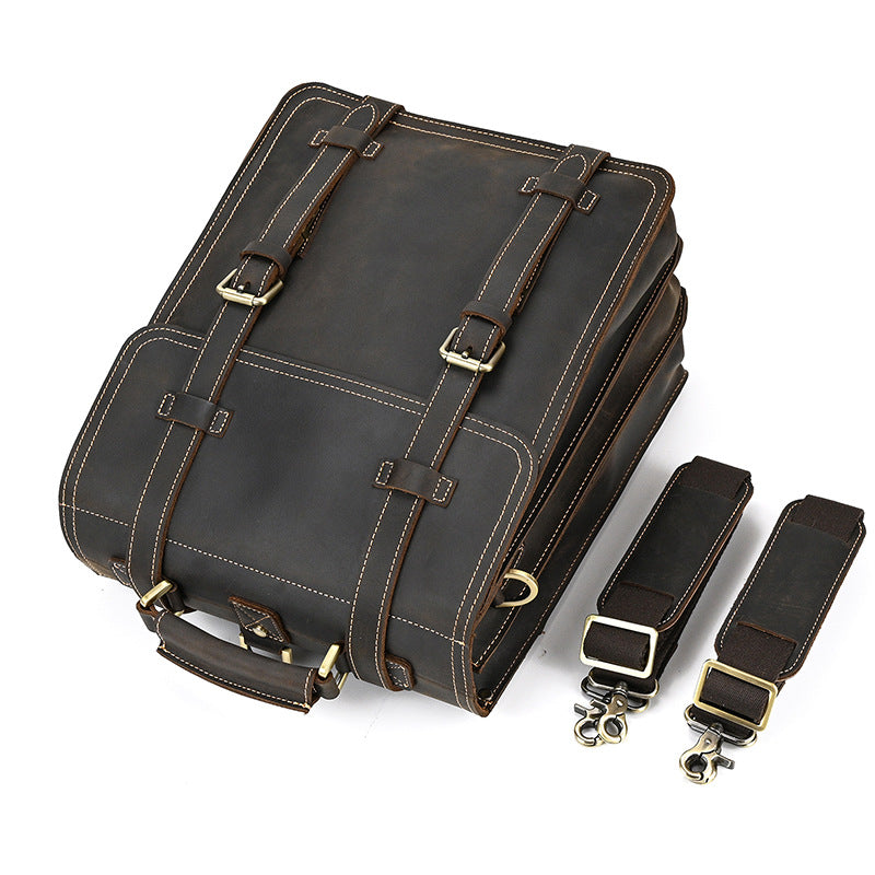 Eris | Vintage-Leder-Rucksack mit abnehmbaren Trägern