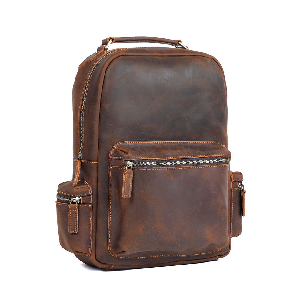 Navi | Vintage-Lederrucksack mit Reißverschluss
