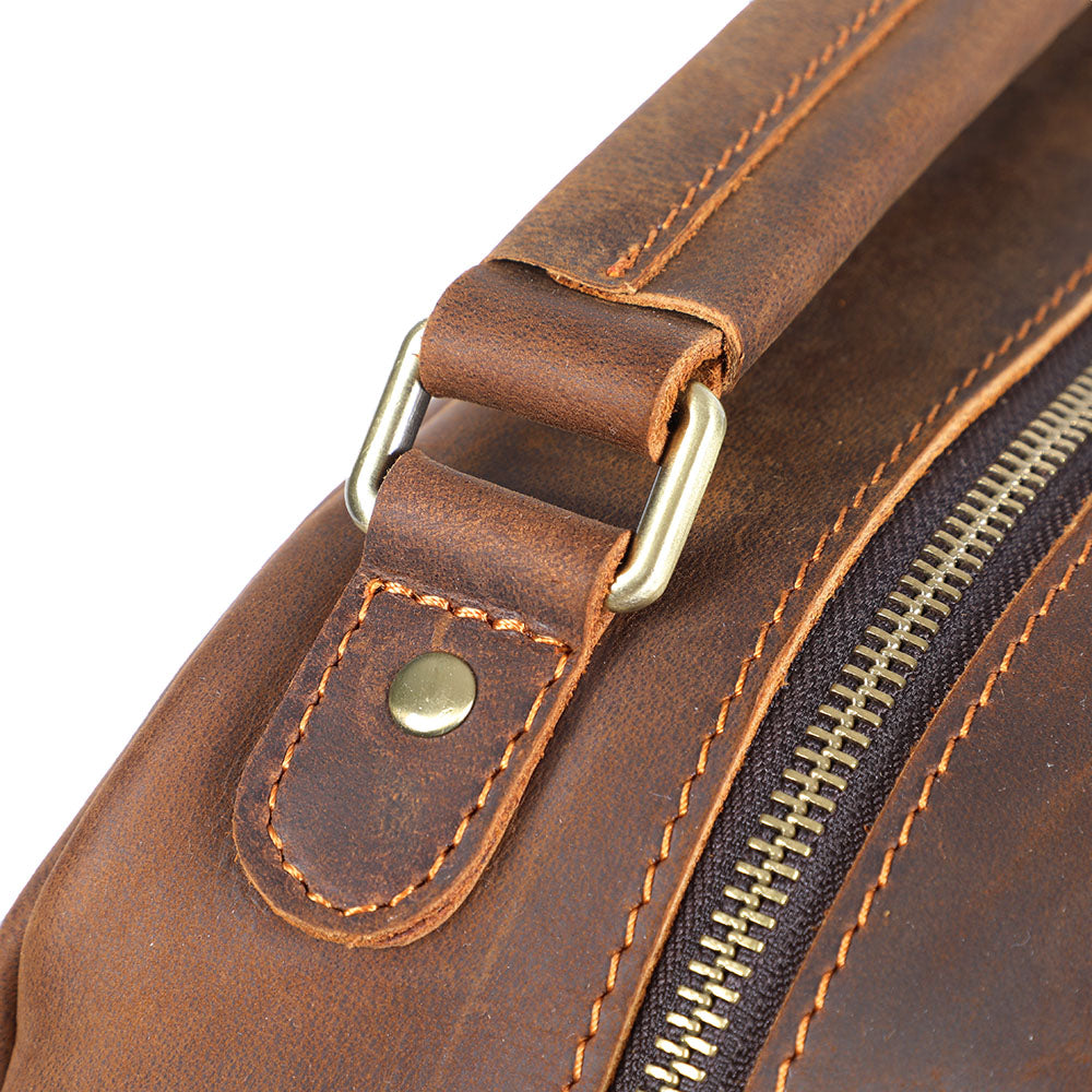 Navi | Vintage-Lederrucksack mit Reißverschluss