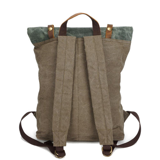 Arvik | Vintage Rolltop-Rucksack aus gewachstem Canvas