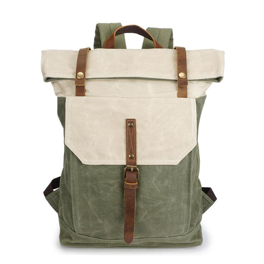 Arvik | Vintage Rolltop-Rucksack aus gewachstem Canvas
